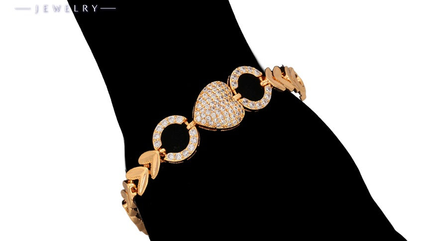 Pave Style Heart's Bracelet