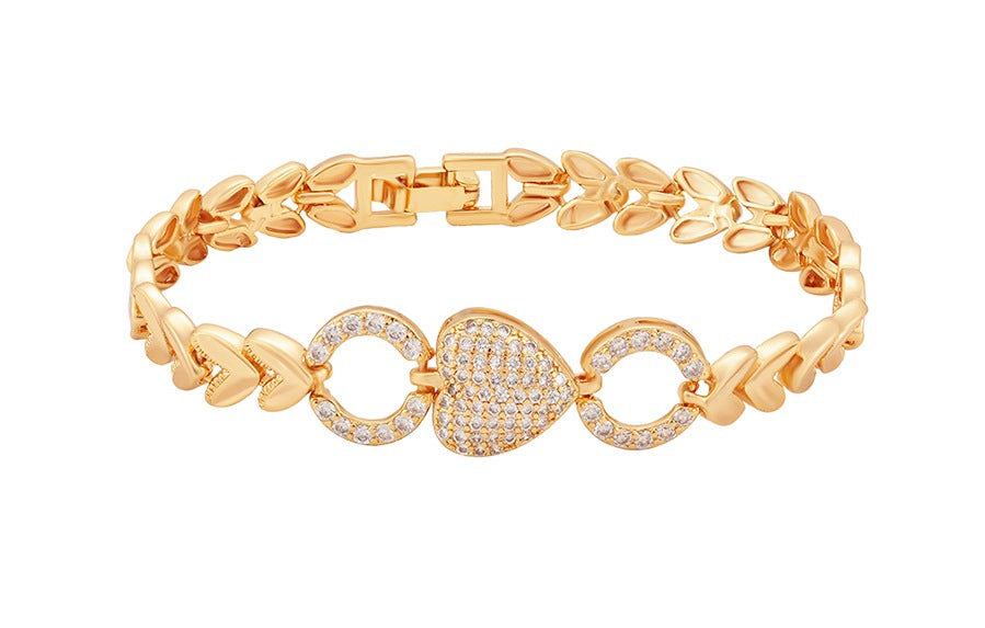 Pave Style Heart's Bracelet