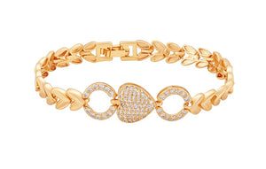 Pave Style Heart's Bracelet