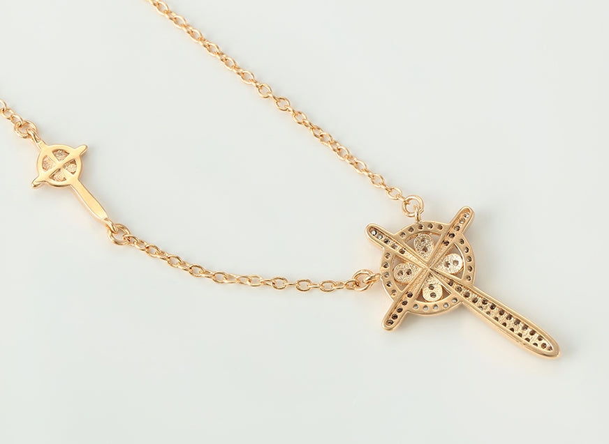Double Cross Necklace
