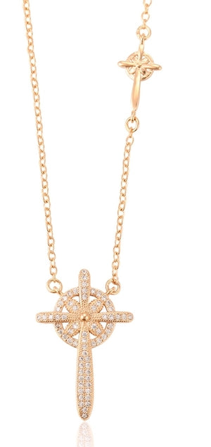 Double Cross Necklace