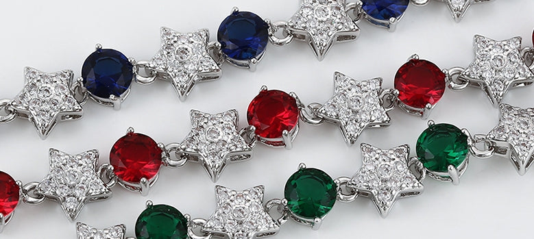 Blue White Red Bracelets $35.00