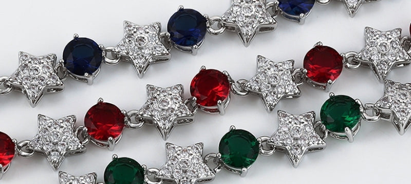 Blue White Red Bracelets $35.00