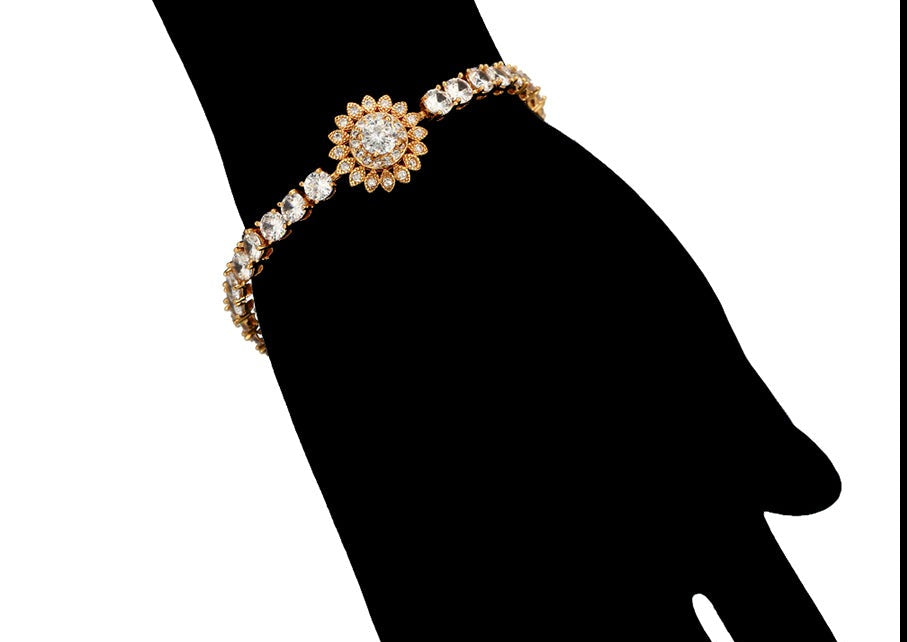 Gold Lotus Bracelet/Free Shipping!