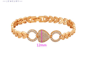 Pave Style Heart's Bracelet